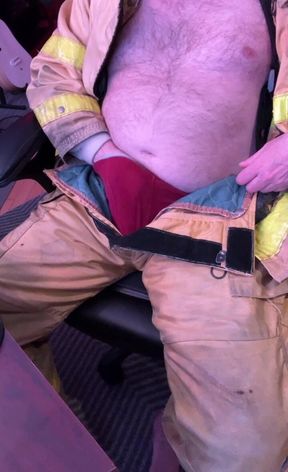 Cum on Fireman Turnout Pants