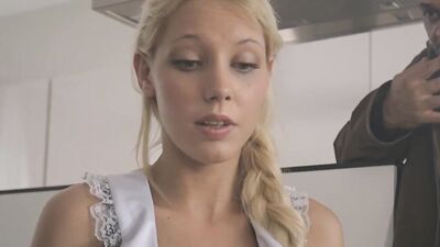 Elegant blonde takes a huge black cock in the ass