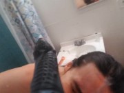 PinkMoonLust Monster Cum Facial! Hairy Onlyfans Camgirl Takes BAD DRAGON CUMSHOT in HAIR & ALL OVER