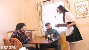 jav anal sex in tokyo restaurant fucking the ass of japanese maid milf