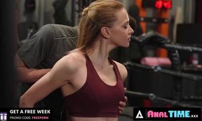 Stunning Redhead Stretches for Intense Anal Experience with Big Dick Action