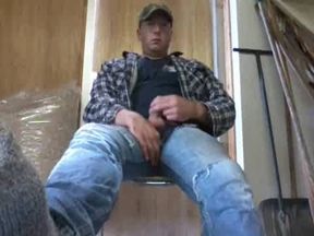 Bearded Daddy Strokes at Work