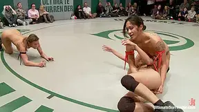 Lyla Storm, Dragon Lily And Beretta James - Round 2 Of Januarys Live Match Is Humiliated, Sexually Destroyed, Cums On The Mat