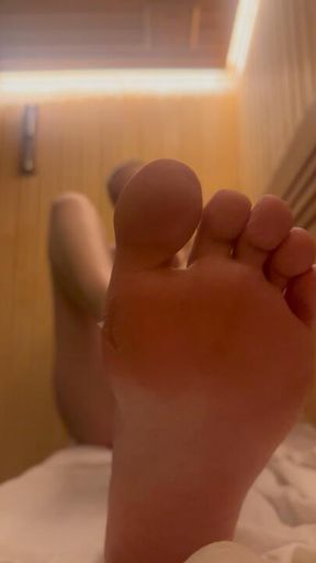 Feet Worship in Sauna — Nude