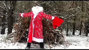 Santas Hot Package Unwrapped: Massive Masturbation Scene in Frozen Woods – Russian Gay