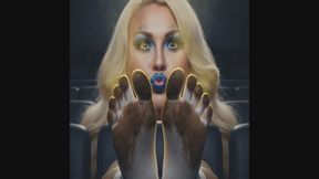 DIRTY TOESOCKS BLONDE MAKE SQUEAKY BLUE GLITTER LIPSTICK KISS
