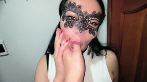 pov close up: slutty stepsister loves covers my cock in spit with a wet handjob & blowjob!