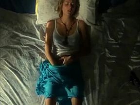 cute foreign blonde fingers in cute skirt