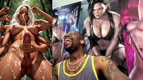 multi arm transgender jerking off her girl cock and cumming all over your face, ai generated