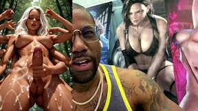 multi arm transgender jerking off her girl cock and cumming all over your face, ai generated