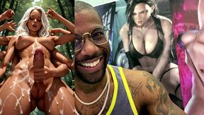 multi arm transgender jerking off her girl cock and cumming all over your face, ai generated