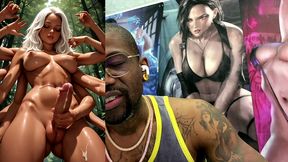multi arm transgender jerking off her girl cock and cumming all over your face, ai generated