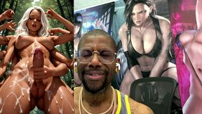 multi arm transgender jerking off her girl cock and cumming all over your face, ai generated