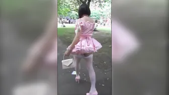 Feminine Crossdresser Humiliated During Public Walk