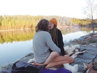 Sex on a reindeer skin next to a forest lake - RosenlundX - 60fps
