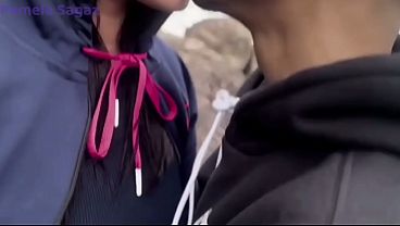 Young guy's huge tit beach surprise