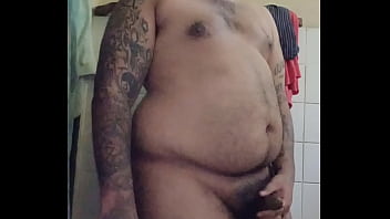 Brij Jerks Off &amp_ Cums Naked In An Unlit Bathroom Of His House