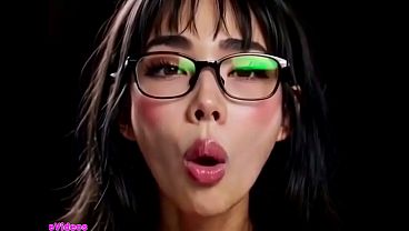 Beautiful Chinese girls show her tongue for you, Ai animation