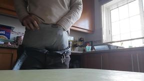 Jerking off Session in the Kitchen and Shooting My Cum Over the Kitchen Table