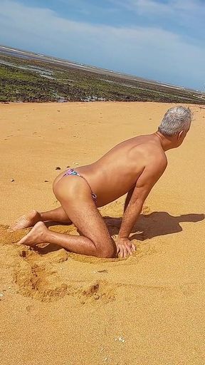 Ladysilva on the Beach in Bikini Echoing Her Hot Ass Then Taking It All off and Getting Naked Full of Horniness