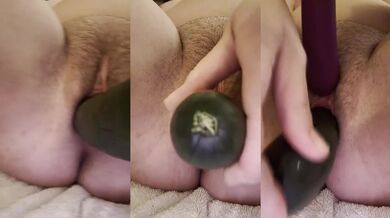 Mature milf stuffed with cucumber dripping wet pussy