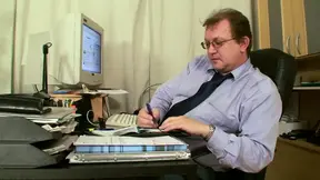 German mature redhead mom gives amazing office show