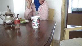 Perverted Muslim Woman Lets Stepson Cum in Her Morning Coffee