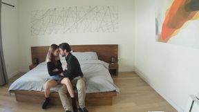 Kinky stud passionately fucked hairy pussy cute brunette...