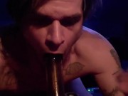 Deep throat glass bj tease smoking
