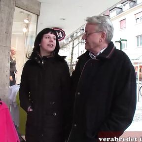 Old User Helmut picks up German teen on the street and fucks her