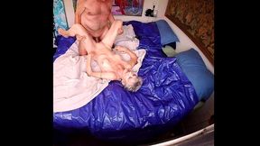 playing and fucking and fingering covered in oil
