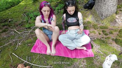 Sun’s Out, Buns Out - Two lesbian alt girls get freaky in the forest