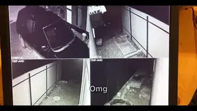 Security guard punishes red-haired thief with rough pussy fucking on the street