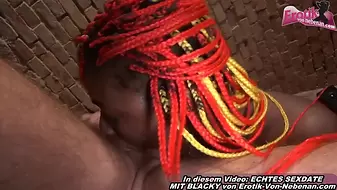 Horny black woman fucks with white sugar daddy