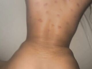 Cute eighteen year old lightskin Black takes backshots doggy position