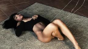 ”Pretty brunette sexy girl masturbates to her wild bdsm sex fantasy”