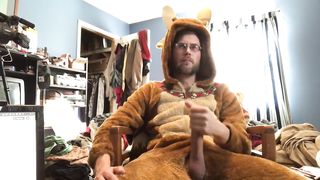 Holiday reindeer costume play