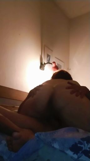 Moaning, spanking, and a creampie, married slut in love with her bull