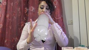 I blow the smoke into an empty bottle (MOV)