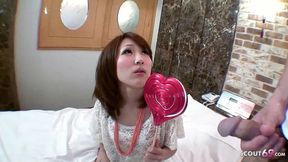 Skinny Asian Teen gets seduced and creampied on first sex