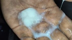 With a fist, I took the semen in my hands and then dropped it down.