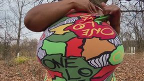 Huge Tit BBW Ebony Outdoors