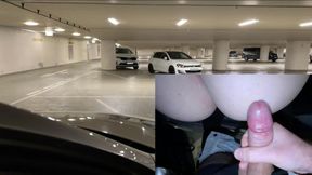 Risky Car Sex in Public Parking Garage – Started with Handjob, Ended with Doggystyle!