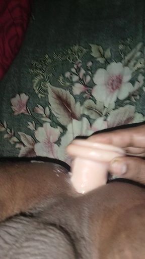 Orgasm on my cute ass with big dildo
