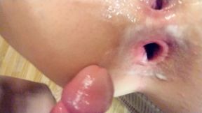 Fucked her Ass Hard on the Table - ANAL CREAMPIE EATING - Waldemaria