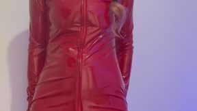 Fun in my red pvc outfit