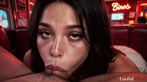 my girlfriend dreamed of going to america. i made her dream come true; we went to all the old american diners, and at each one, she gave me a blowjob. [ai]