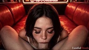 my girlfriend dreamed of going to america. i made her dream come true; we went to all the old american diners, and at each one, she gave me a blowjob. [ai]