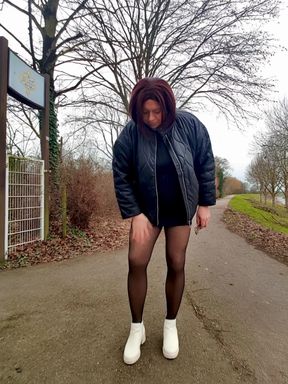 Nicolette Knitted Dress Tights and Chelsea Boots