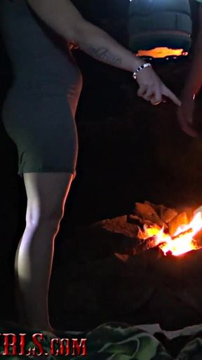 Light her butt up campfire sex with my fuck buddy